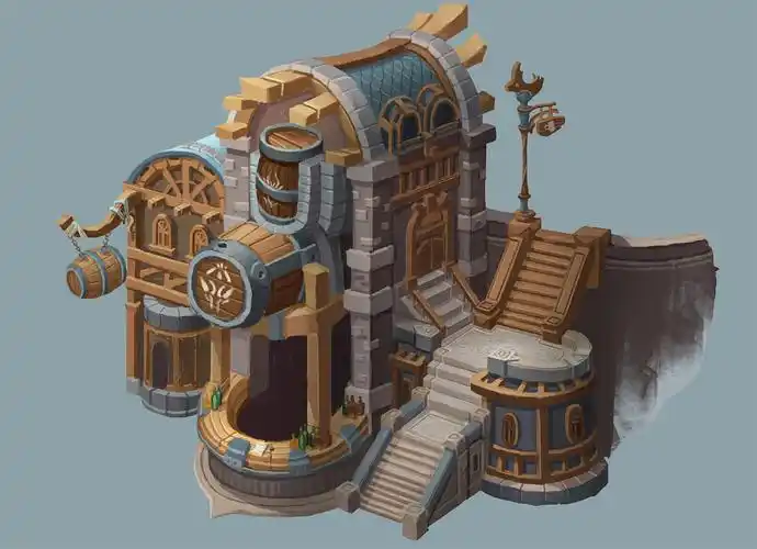 单体建筑临摹|插画|游戏原画|御纸 - 临摹作品 - 站酷 (zcool)