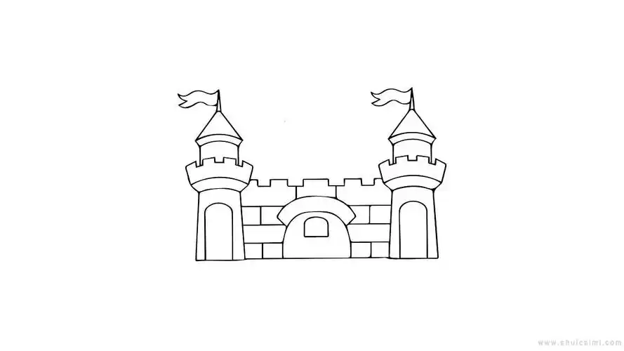 迪士尼城堡简笔画怎么画迪士尼城堡简笔画图片