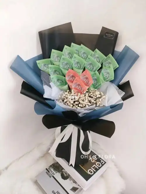 适合送给男士的钱cash花束07