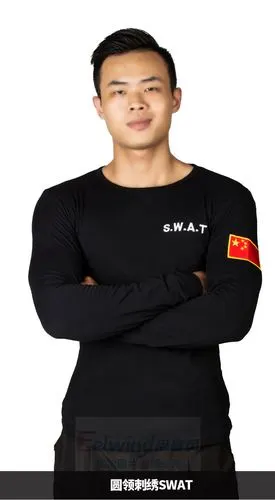 刺绣狼头战狼户外长袖男特种兵作训服军装军训服国旗t恤打底衫