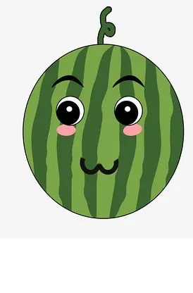 可爱手绘西瓜png素材