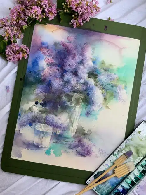 水彩丁香花画法水彩技法教程附步骤