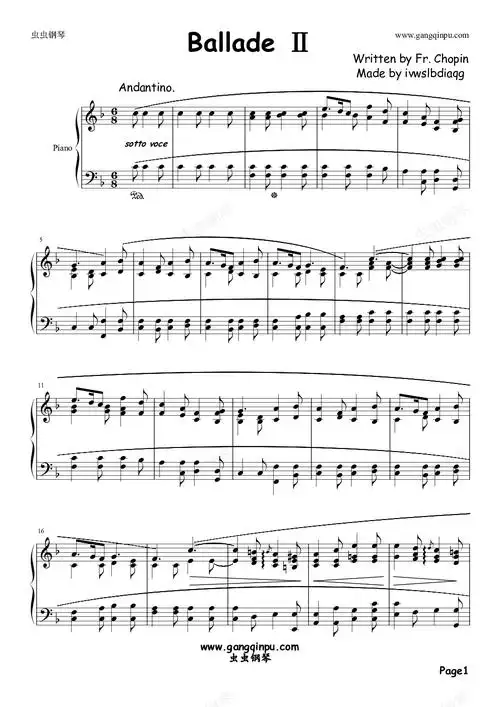 肖邦第二号叙事曲f大调