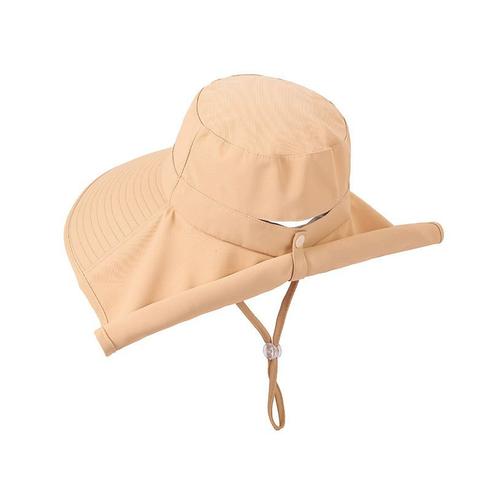 无印muj春夏季女士户外遮阳帽防晒渔夫帽透气男登山帽护颈披风帽