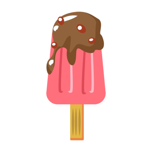 手绘小暑巧克力雪糕元素设计