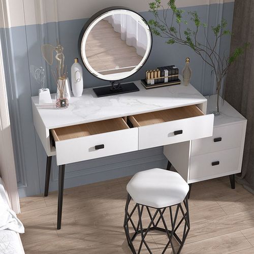 化妆梳妆台ins小户型一体轻奢网红免安装北欧房间高颜值高档现代