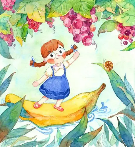 小红踏着香蕉船去摘葡萄