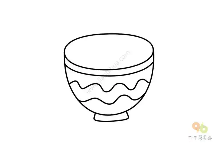 彩色的碗简笔画图片