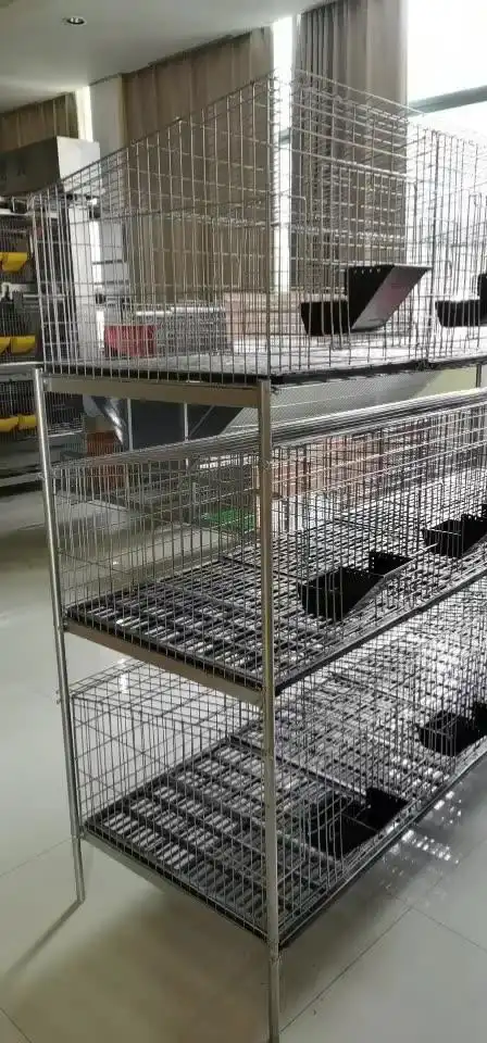 定制兔笼 三层12位层叠式大号兔笼免清粪  养殖场兔笼 子母兔笼