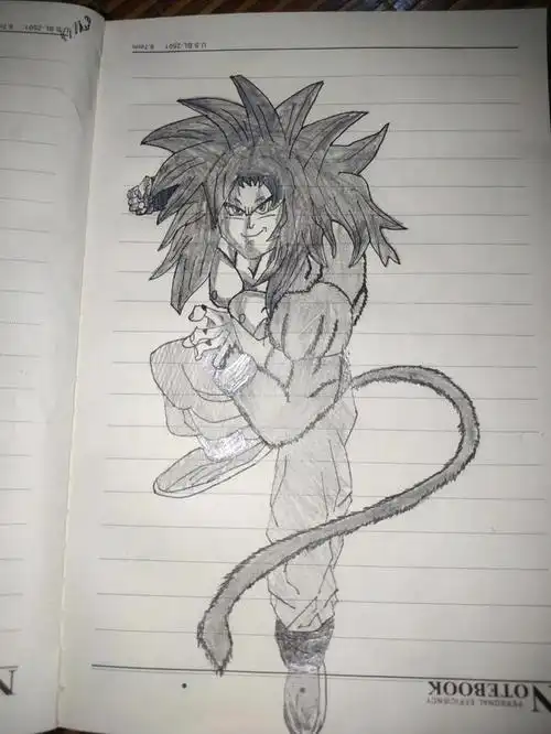 【西班牙手绘大神】教你画孙悟空超级赛亚人4形态 - 西瓜视频