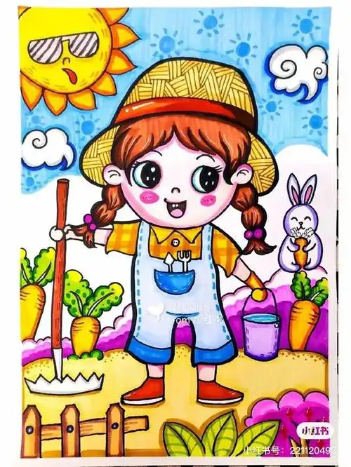 画简单五一劳动节画(劳动最光荣精美57款)(11)