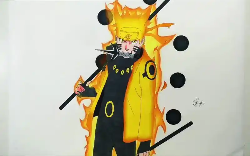 【火影忍者】教你怎么画鸣人的六道仙人形态_哔哩哔哩_bilibili