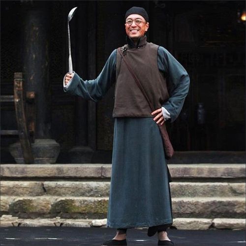 民国古装影视危城同款老夫子长衫长袍马褂书生棉麻古装影视演出服