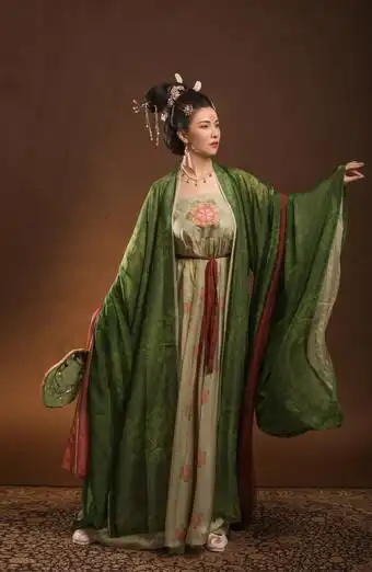 着花篮宫装中国风美女唐朝汉服仕女妆古装美女唐朝美女汉服仕女妆唐制