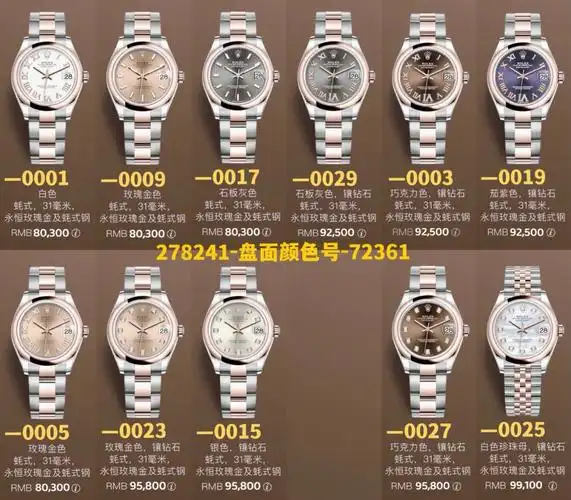 劳力士日志31间玫瑰金最新表款最全型号