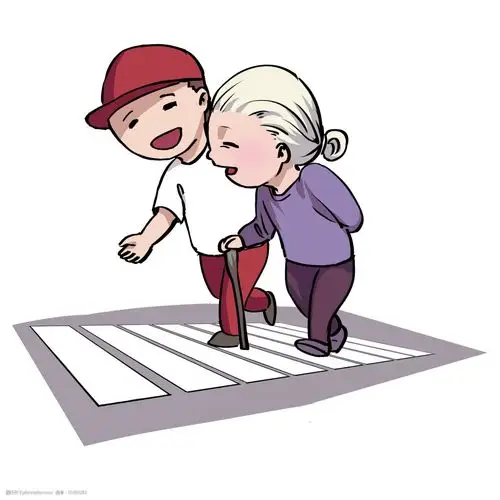 关键词:公益宣传过马路插画 过马路奶奶 卡通插画 公益插画 公益宣传
