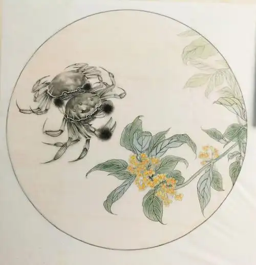工笔画国画螃蟹