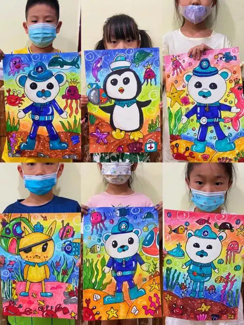 带领孩子们一起走进海底小纵队的探险世界,认识期卡通形象一起来绘画