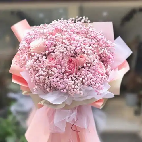 车库花艺-玫瑰 满天星