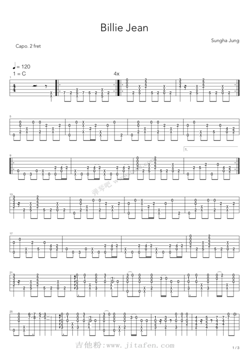billie jean 吉他谱