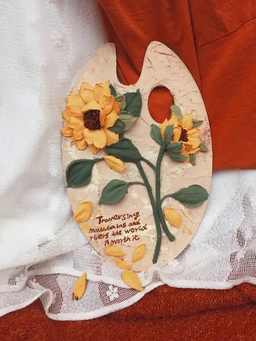 向日葵石膏刮刀花教学