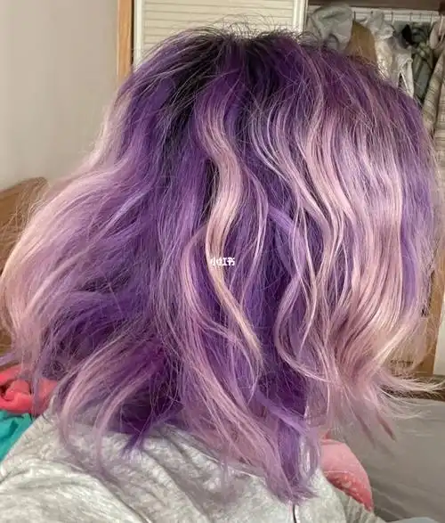 粉紫色  #染发  #发色掉色过程