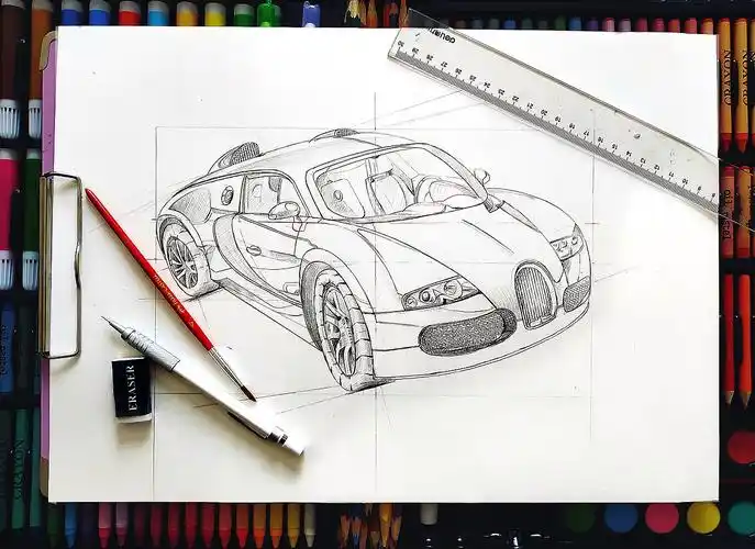 手绘布加迪