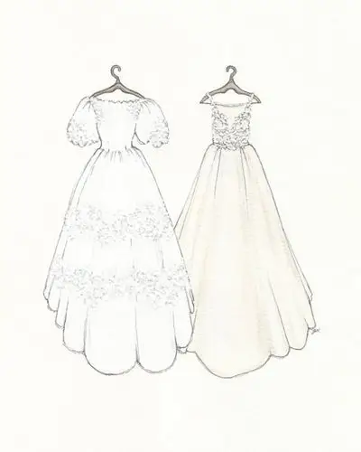 华丽优雅礼服婚纱设计手稿图
