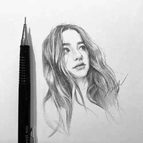 这自动铅笔画的素描人物太美了这个画风我爱