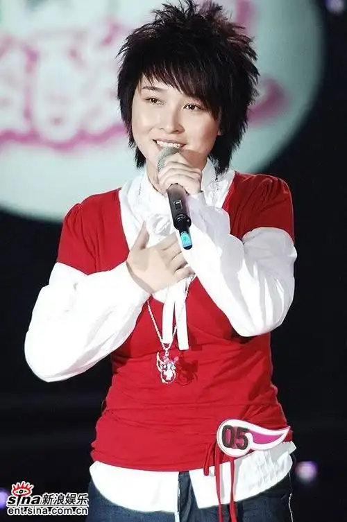 图文:超女总决赛5进4--厉娜手捂胸口演唱