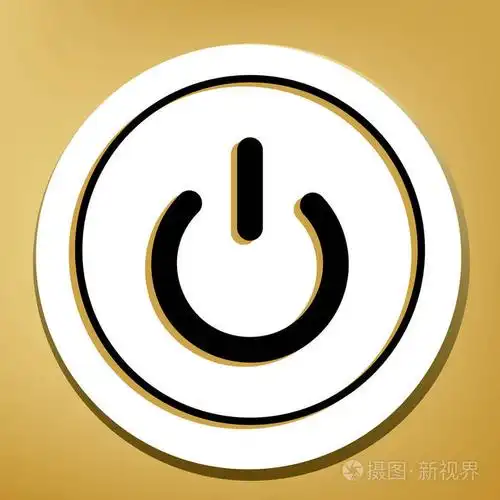 打开关闭开关标志矢量黑色图标与浅棕色阴影在白色圆圈与形状戒指在