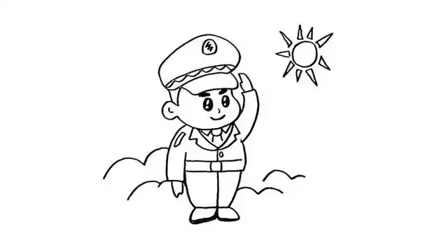 警察叔叔简笔画