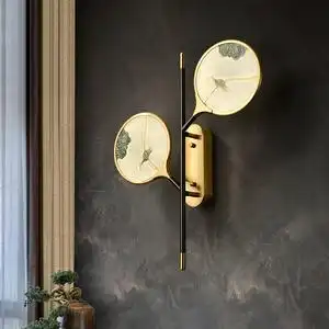 【珐琅彩】新中式壁灯 现代中式客厅电视背景墙轻奢铜卧室床头灯