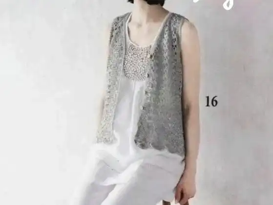 手工钩织:背心式开衫