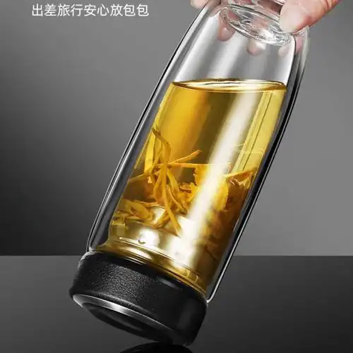玻璃杯男女士鹅蛋车载水杯加厚隔热泡茶杯子定制鹅蛋300ml-本色>800