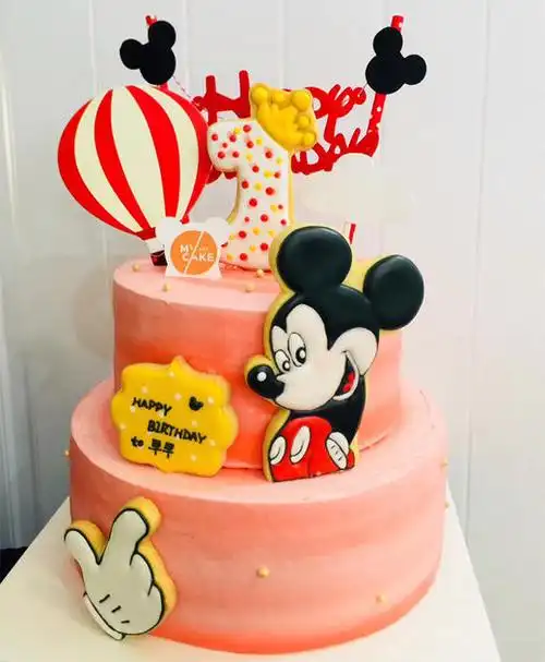 米老鼠奶油蛋糕糖霜饼干造型