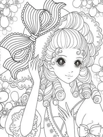 黑白可涂色简笔画人物