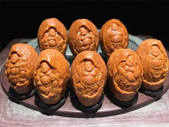 【手机实拍:cl-032】福满乾坤 苏工曹乐款带证书 福气多多 - 和善核雕