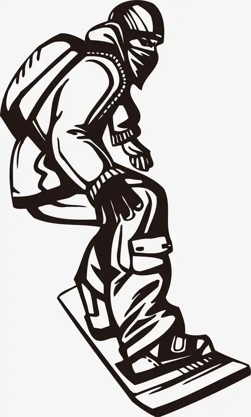 手绘玩滑板的男子