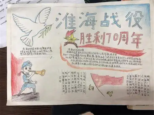 关于"淮海战役胜利暨徐州解放70周年"为主题的手抄报评比活动