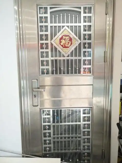 普通不锈钢白钢防盗门