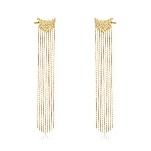 礼物唐代莲花瓦当细雨流苏耳坠女生原创设计耳环