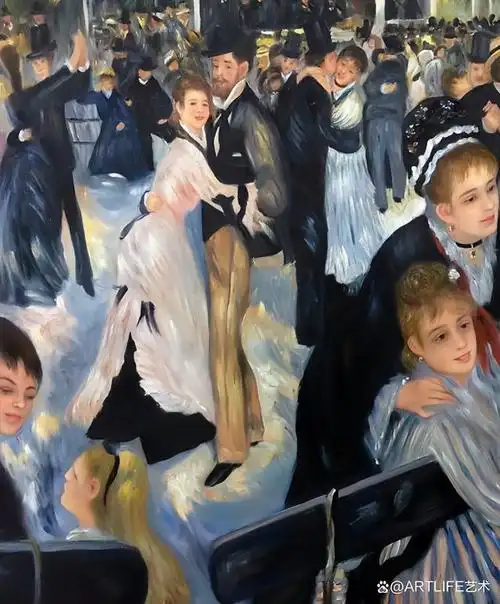 雷诺阿的这幅油画《红磨坊的舞会》,依照印象派画作的收藏家与画家