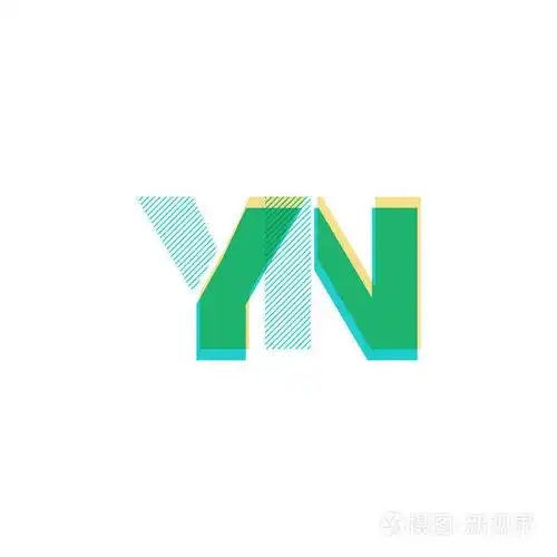 yn 字母线标志矢量图示