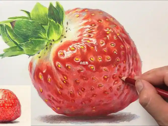 彩铅草莓怎么画