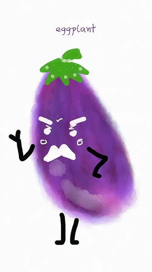 q版美食手机壁纸——茄子 - 视觉中国设计师社区