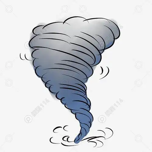 手绘卡通可爱台风元素