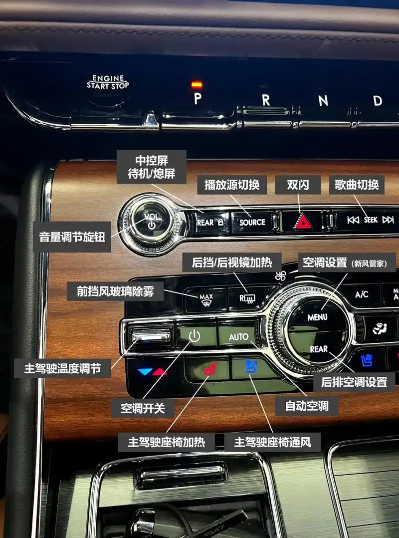 林肯飞行家内饰按键功能图解大全!#每天一个用车知识 #do - 抖音