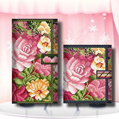 包邮新款十字绣钱包情侣款繁花似锦三折长款短款女款男款 非成品