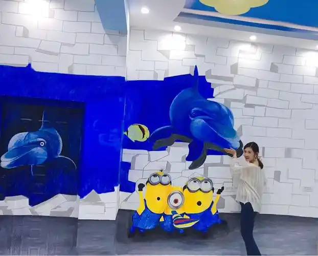 n&n墙绘—小黄人3d主题室内手绘